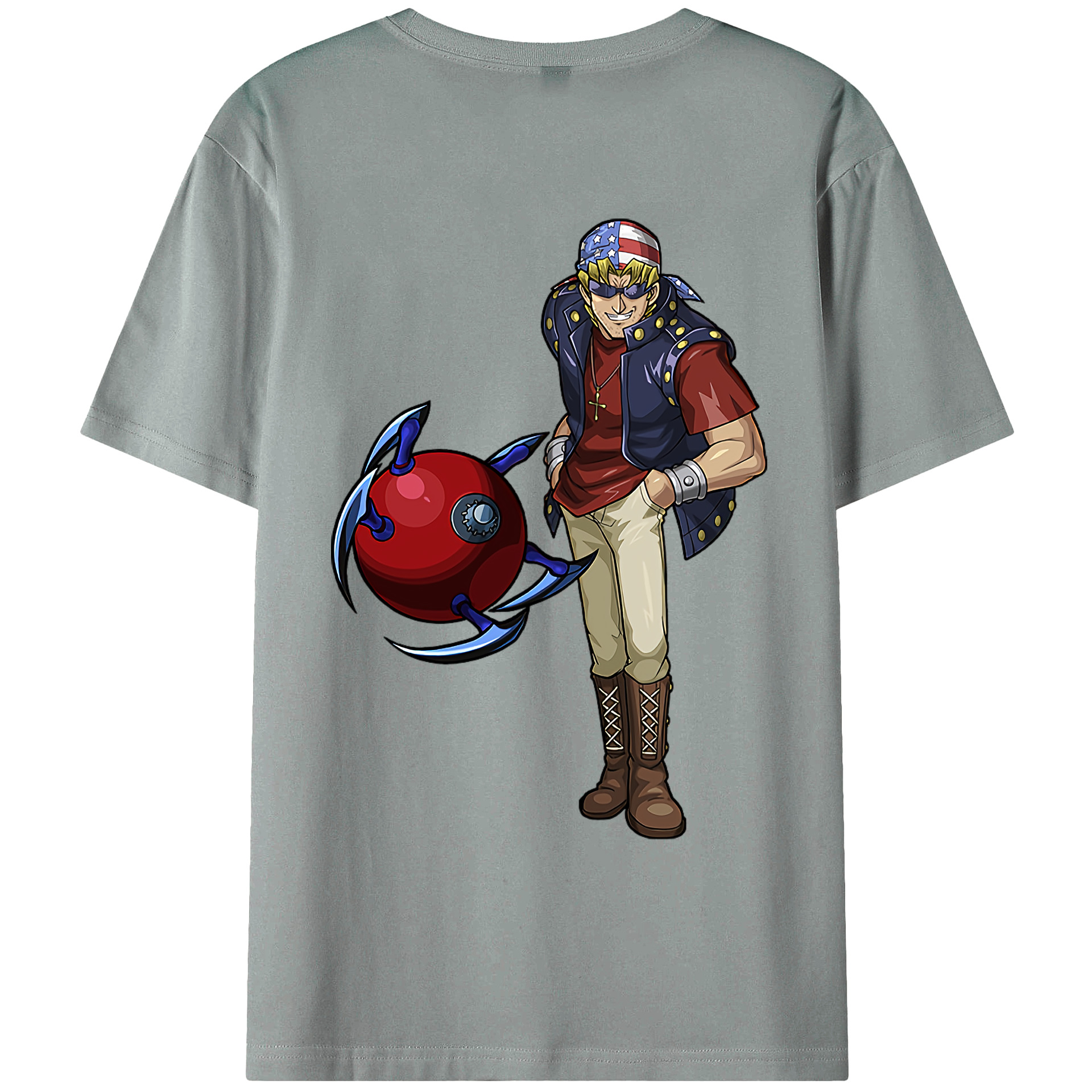（画像用） 遊☆戯☆王 Yu-Gi-Oh! 綿100％ メンズ半袖Tシャツ（バックプリント） 通気性